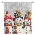 thumbnail image 2 of Christmas Semi Sheer Curtains Drapes for Living Room, Bedroom, French Doors Window 54 Inches Long, Xmas Berry Winer Snowflake Snowman Grey Rod Pocket Chiffon Curtain Drapery Voile Draperies Panel, 2 of 6