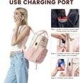 thumbnail image 5 of Lovevook Women's USB Port Nylon Fabric 15.6'' Laptop Backpack, Pink-Beige, 5 of 8