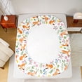 thumbnail image 5 of Feelyou Kids Cartoon Fox Twin Sheet Sets, Flower Leaf Plant Bedding, 3 Pieces, 5 of 7