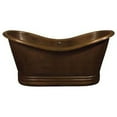 thumbnail image 2 of Barclay COTDSN72P-AC 72" Bateau Double Slipper Tub Hammered Antique Copper, 2 of 2