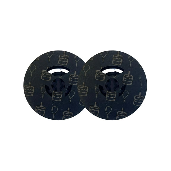 1/2 Inch FJA Universal Typewriter Ribbon - Custom Laser Engraved Twin Spool Typewriter Ribbon (Solid Black Ink) (Birthday)