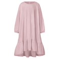 thumbnail image 1 of Children's Clothes Ruffle Loose Long Sleeve Round Neck Dress Cute Children's Princess Dress, 1 of 1