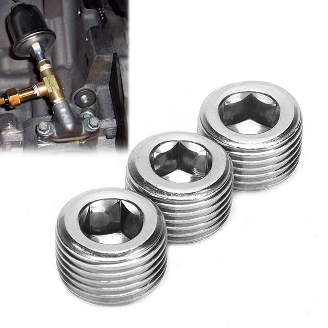 Internal Hex Thread Male Plug, Pipe Plug Male Thread Countersunk Stainless Steel High Hardness High Strength for Car