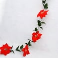thumbnail image 2 of Gymnture Christmas Poinsettia Garland 2m - Xmas Decor for Indoor & Outdoor, 2 of 10
