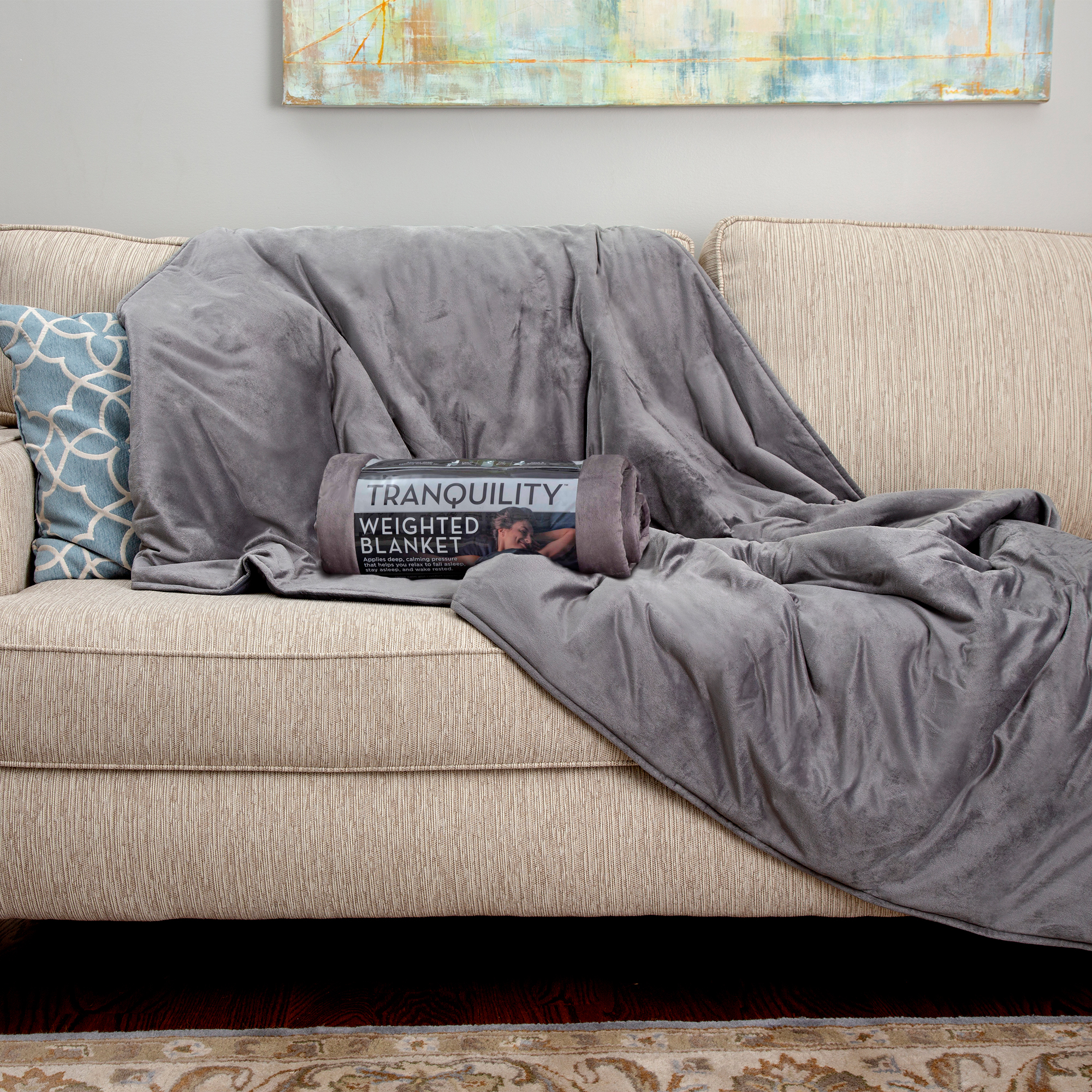 Tranquility, Antimicrobial, Temperature Balancing, Weighted Blanket with Washable Cover, 12 lbs - image 3 of 10