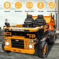 thumbnail image 6 of LUIBAS 24V 4WD 2-Seater XL Kids Ride on Truck Electric Toy Car with Electric Dump Bed, Parents Remote Control Kids Car Tractor Toys Ride-on Dump Truck for Boys and Girls Ages 3+, Yellow, 6 of 6