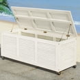 thumbnail image 4 of Safavieh Outdoor 50 lbs Eucalyptus Wood Storage Box Distressed White, 4 of 5