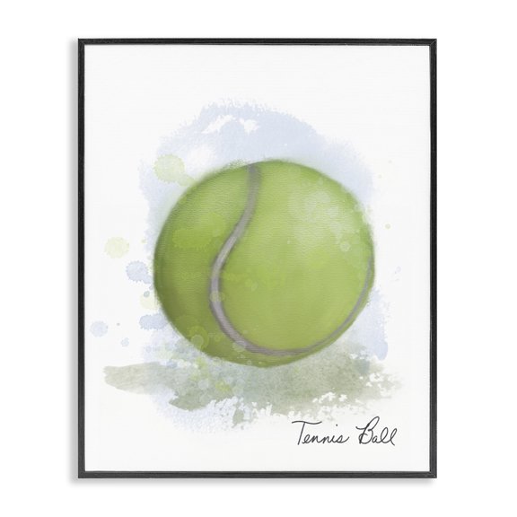Stupell Industries Soft Pastel Tennis Ball Sports & Sports Teams Painting Black Framed Art Print Wall Art, 11 x 14