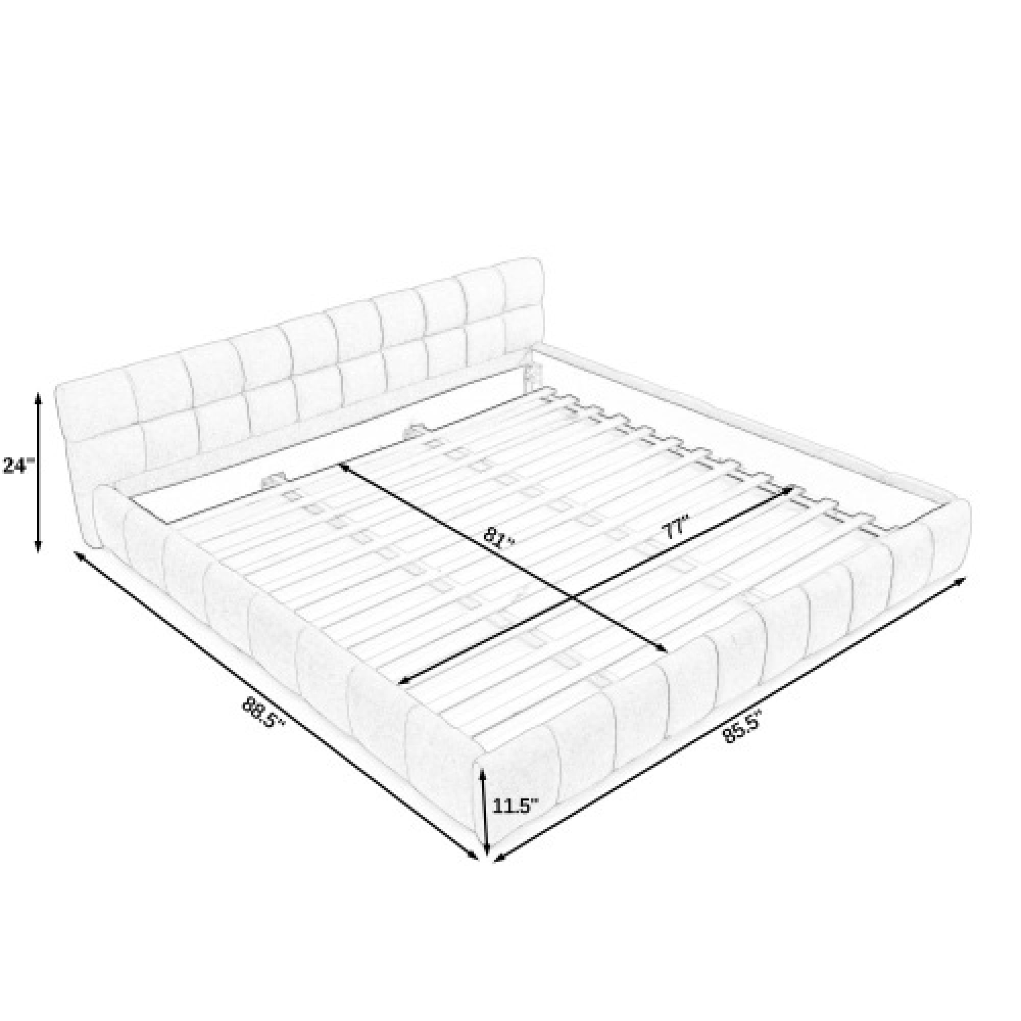Modern Pink Wood Frame King Chenille Upholstered Platform Bed with Headboard