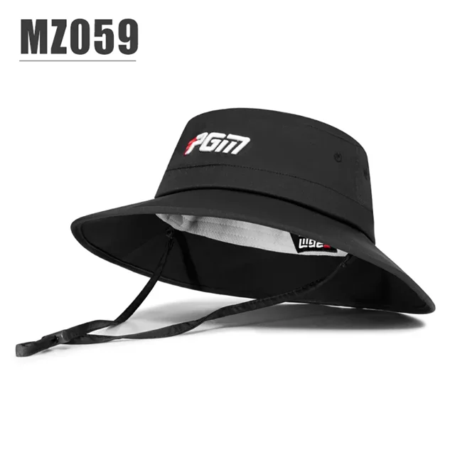 Men's UV Golf Cap Adjustable Buckle Windproof, Quick Dry Rope Cap, Sweat Wicking Outdoor Men's Bucket Hat black 60/61