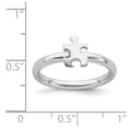 thumbnail image 5 of 925 Sterling Silver Stackable Exp. Rhodium-plated Awareness Puzzle Piece Ring Size: 5; for Adults and Teens; for Women and Men, 5 of 5