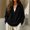 A1_Black, variant on Plus Sized Mock Neck Waffle Knit Sweatshirts Stand Collar Henley Pullover Shirts Long Sleeve Deep V Neck Fleece Top Boho Sweatshirts Plain Sweatshirt Women's Pullover Jackets Black S