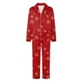 thumbnail image 5 of Jkety Silk Matching Christmas Pajamas for Family Striped Button Down Shirt and Pants Silky Satin Xmas Pjs Sets for Pictures, 5 of 6
