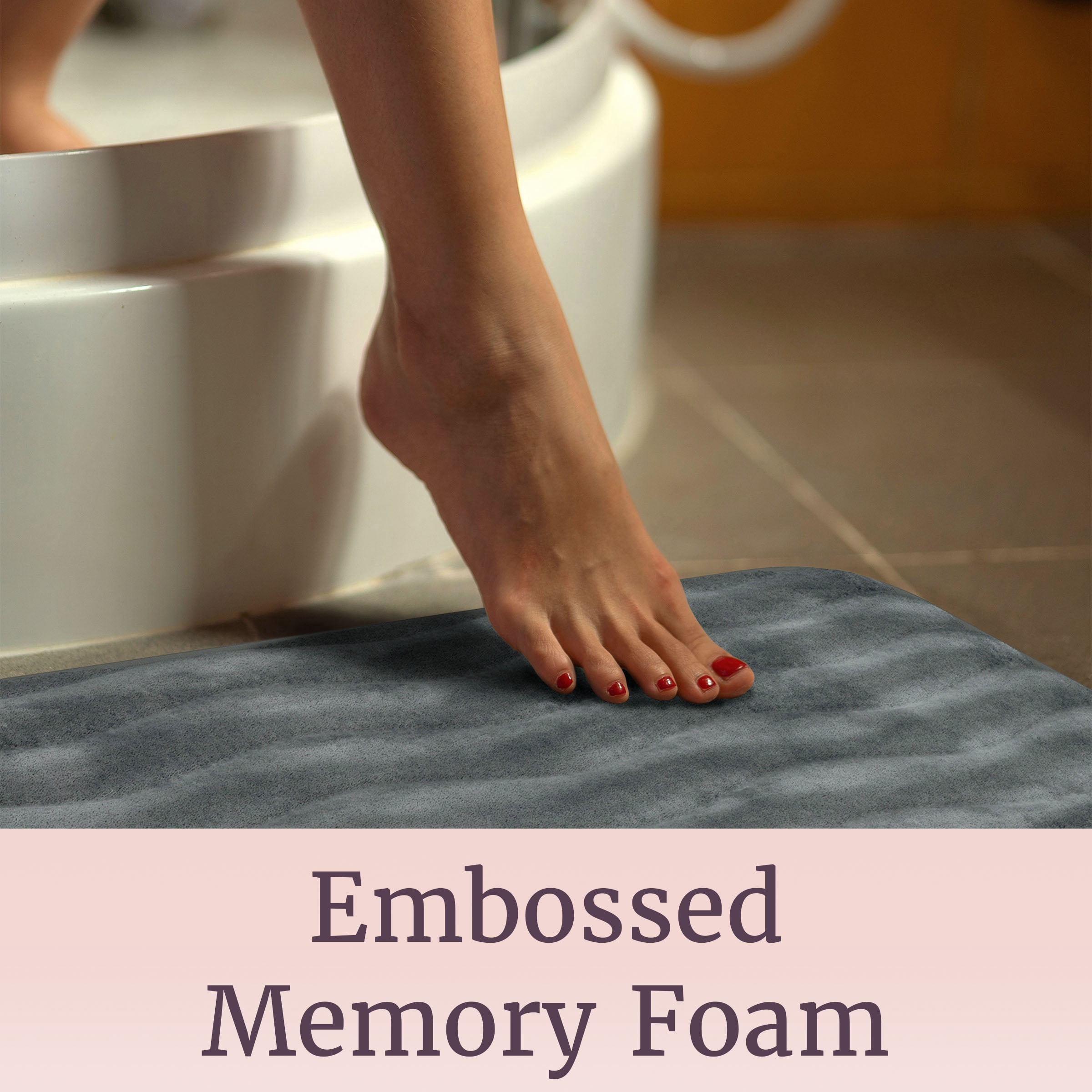 Somerset Home 2 Piece Memory Foam Bath Mat Set - Platinum