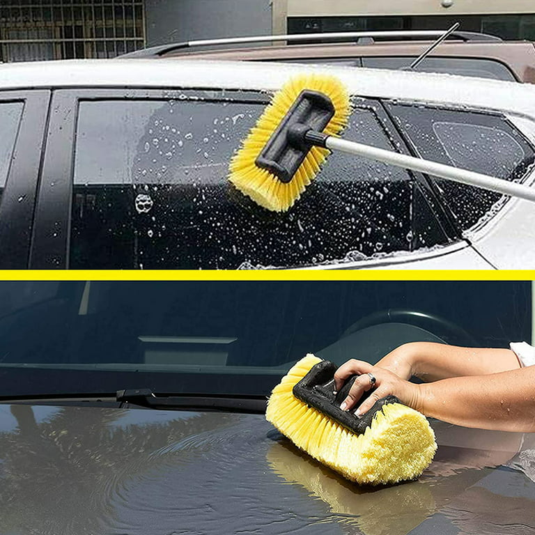 Carcarez 10 Yellow Flow Thru Dip Car Wash Brush Head with Soft Bristle for  Auto RV Truck Boat Camper Exterior Washing Cleaning (Brush with