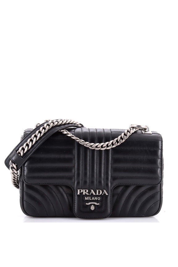 Pre-Owned Chain Flap Shoulder Bag Diagramme Quilted Leather Medium By Rebag