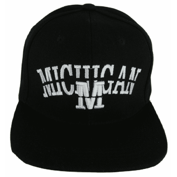 Michigan Split Font Snapback Baseball Cap (Black)
