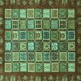 thumbnail image 1 of Ahgly Company Indoor Square Abstract Turquoise Blue Modern Area Rugs, 7' Square, 1 of 4