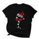 thumbnail image 1 of Gibobby Camisa navideña mujer Camisas con mangas para mujer Sombrero con estampado corto de Navidad Camiseta informal Blusa para mujer(Negro,CH), 1 of 3