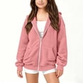 thumbnail image 5 of Tbopshirt Girls Hoodies Zip Up Long Sleeve Casual Hooded Jacket with Front Pocket for School Fall Outdoor Wear Jackets Tops Age: 5-15 Years, 5 of 8