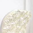 thumbnail image 6 of Balsa Circle Ivory Satin Rosette Back Spandex Stretchable Fitted Folding Chair Cover Party Events Decorations, 6 of 8