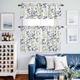 thumbnail image 2 of Grey Green Botanical Kitchen Curtains Sets for Windows 36 Inch Length, Watercolor Spring Floral Summer Leaf Rod Pocket Window Treatments Tier Curtains and Valances Set for Bedroom/Bathroom, 2 of 8