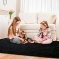 thumbnail image 5 of Arogan Soft Fluffy Area Rug Modern Shaggy Bedroom Rugs for Kids Room Nursery Rug Floor Carpets, 8'x 10',Black, 5 of 8
