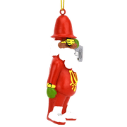 Tree Buddees Funny Retro Hip Hop Rapper Santa Claus Christmas Ornament, 80s 90s Throwback, Boombox Bling, Hand-Painted
