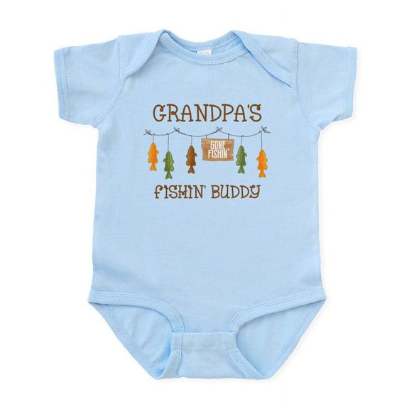 CafePress - Gone Fishing Line Grandpa Infant Bodysuit - Baby Light Bodysuit, Size Newborn - 24 Months