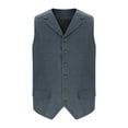thumbnail image 4 of Mens Suit Vest Qiggri Men's New Fashion Blazer Solid Breasted Slim Waistcoat V-Neck Vest For Men, 4 of 5
