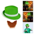 thumbnail image 2 of Gieenan Unisex Irish Hat Green Irish Hat White Ribbon Patricks Day Festival Hat for Men Women Theme Parties, 2 of 10