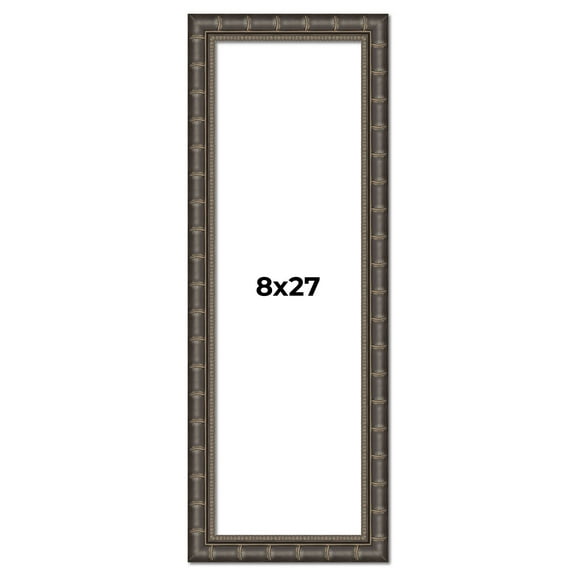 8x27 Frame Black Bamboo Solid Wood Picture Frame Width 1.5 Inches | Interior Frame Depth 0.5 Inches