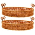 thumbnail image 6 of Worgeous 2Pcs Rattan Round Serving Tray for Homeowners with Round Shape Brown, 6 of 8