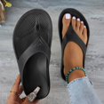 thumbnail image 2 of BRICH Women's Flat Sandals Flip Flop Sandals Summer on Dressy Thong Sandal Silver 6.5, 2 of 5
