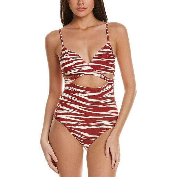 Vince Camuto Women's Cutout Wrap One-Piece Swimsuit (10, Sangria)