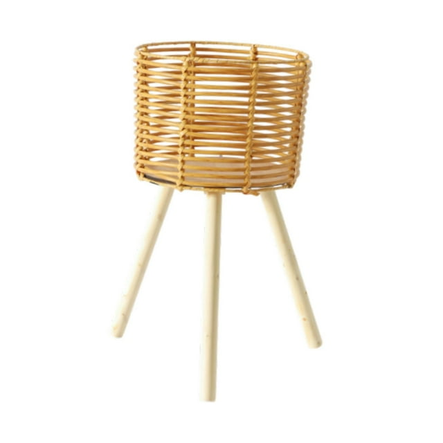 Cesta de ratán para macetas de suelo, contenedor de flores para regalo de inauguración de la casa, cesta de plantas estable creativa con patas para Grande