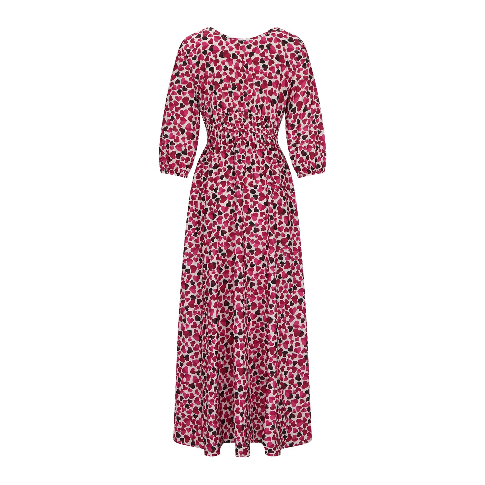 Plus Size Maxi Dress for Women Sexy Deep V Neck 3/4 Sleeve Boho Print Long Dress Wedding Party Casual Dress
