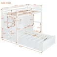 thumbnail image 3 of Wood Bunk Bed, Twin Bunk Bed with 5 Drawers, Wardrobe and Storage Shelves, Bunk Bed with Hydraulic Bed Design and Ladders, Space Saving for Small Bedroom, White, 3 of 8