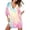 Blue Pink Tie Dye, variant on Women's Sleepshirt Deep V Neck Nightgown Batwing Nightshirt Oversized Sleepwear