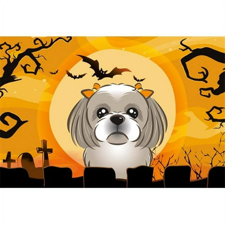 

Halloween Gray Silver Shih Tzu Fabric Placemat