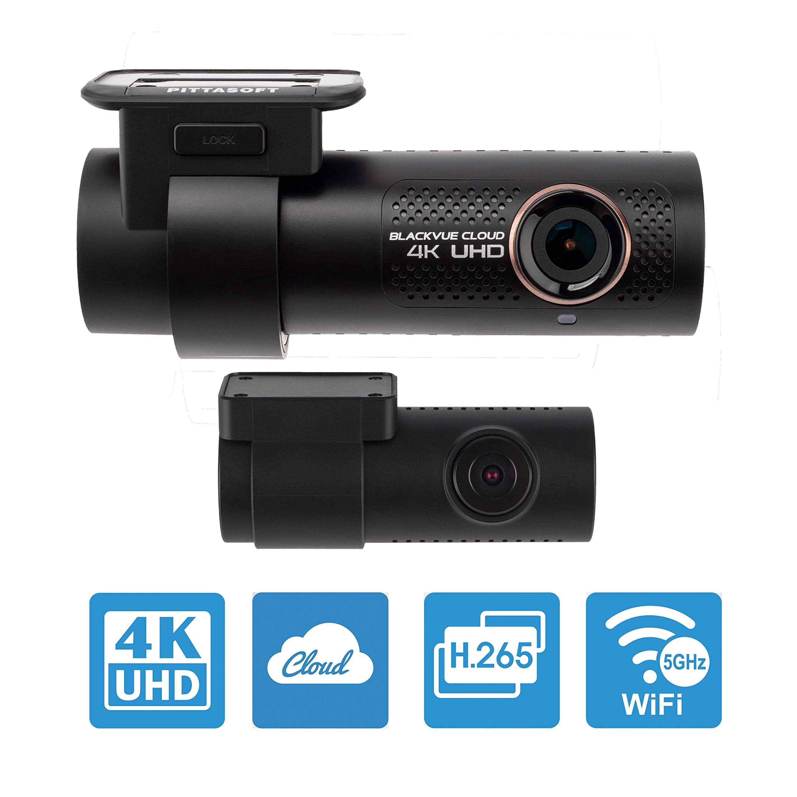 BlackVue DR970X-2CH LTE Plus II Dashcam 4K UHD + Cloud 4G - Caméra Embarquée Avant/Arrière Avec Carte 128Go - 4