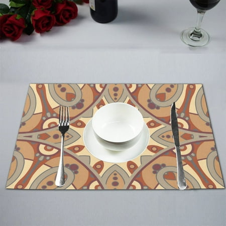 

MYPOP Vintage Mandala Floral Pattern Table Placemat Food Mat 12x18 Inches Non Slip Table Mat