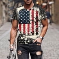 thumbnail image 2 of LYXSSBYX 4th of July Shirts for Men Big and Tall Summer Fashion Casual Men's Round Neck Printed T-Shirt Top, 2 of 5