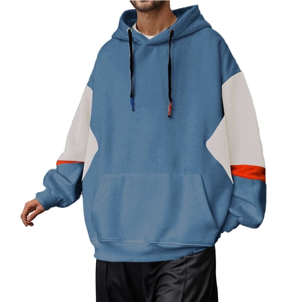 Gibobby Sudadera para Hombre Sudadera DE Bloques con Capucha Colores Stretch Hombre Hoodie Sudaderas con Capucha para Hombre(Azul,M)