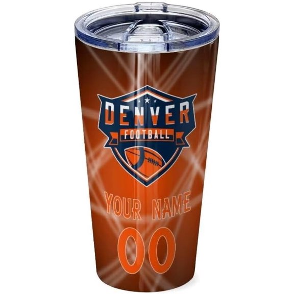 Denver Fans Customized Tumbler With Personalized Name And Number,Gifts For Men,Women And Fans!16oz