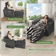thumbnail image 5 of 41.5" Boneless Chair, Cloud Lounge Chair with Foldable Ottoman, Cup Holders and Storage Pockets, No Assembly Required, Gray, 5 of 8