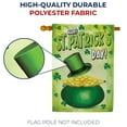 thumbnail image 3 of America Forever Happy St Patrick's Day Leprechaun Pot of Gold House Flag Luck of the Irish Shamrock Lucky Clovers 28 x 40 Inch Double Sided Outdoor Yard St Patricks Day Decorations, 3 of 4