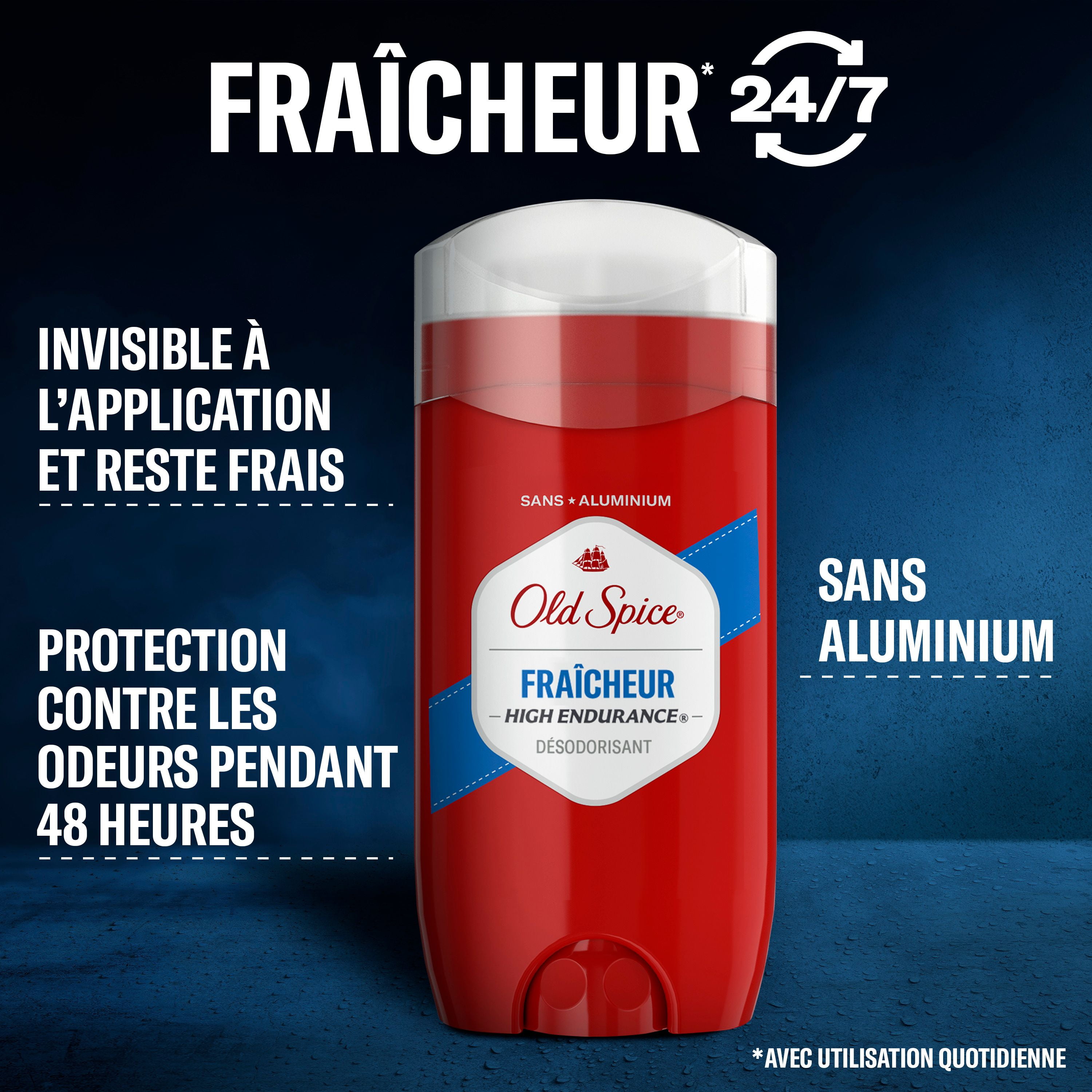 Désodorisant High Endurance Old Spice pour hommes, sans aluminium, protection 48 heures, parfum Fraîcheur