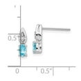 thumbnail image 3 of Primal Gold 14 Karat White Gold Blue Topaz Diamond Earrings, 3 of 3