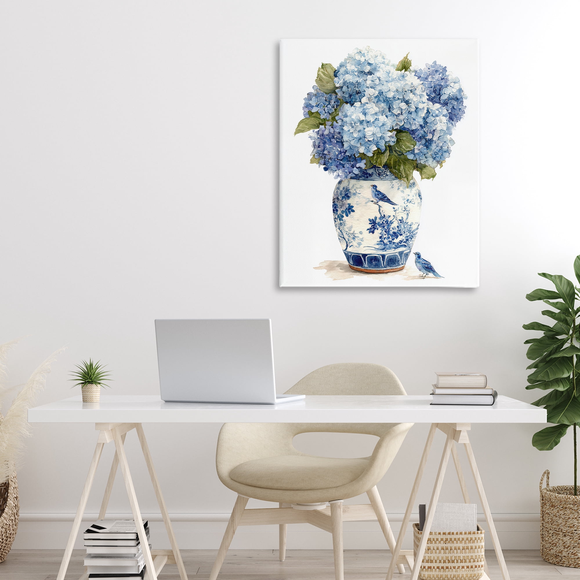 Stupell Industries Blue Bird & Hydrangea Vase Canvas Wall Art, design by Imagine It Images